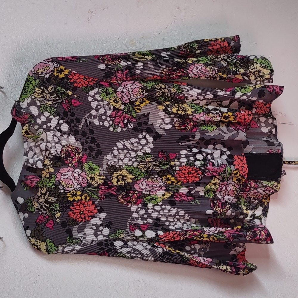 Vintage New York City design Co blouse petite extra large Floral Bell sleeves - Picture 5 of 7